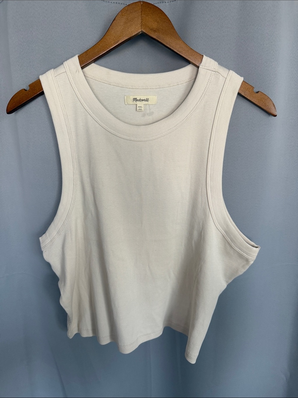 Madewell Off-White Ribbed Tank Top NWOT size XXL Women’s Active Athleisure
